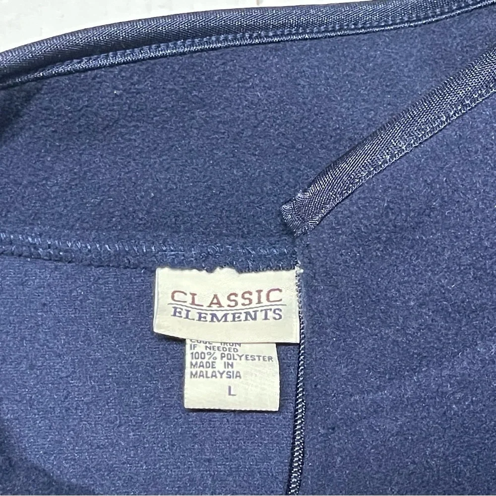 Vintage Men's Navy Blue Quarter Zip Sweater